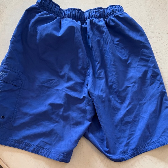 Men's Speedo Blue Elastic-Waist Swim Shorts with Pockets - Picture 6 of 8